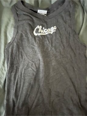 Chicago Script Tank Top - Black